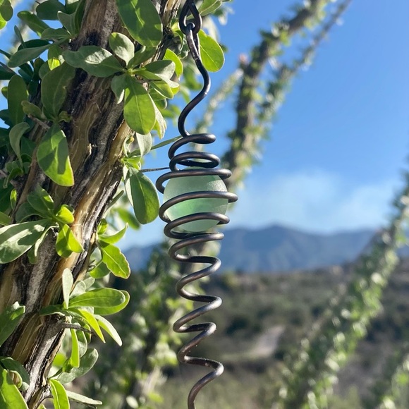 Artisan Glass Marble Spiral Ornament - Picture 3 of 4